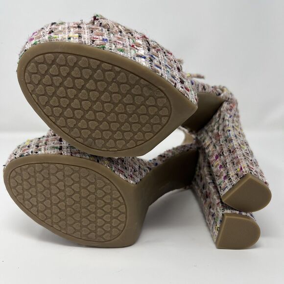 NWOT Chinese Laundry Womens Avenue Platform Heel Shoes Y2K Sz 8.5 Pink Tweed - Picture 14 of 16
